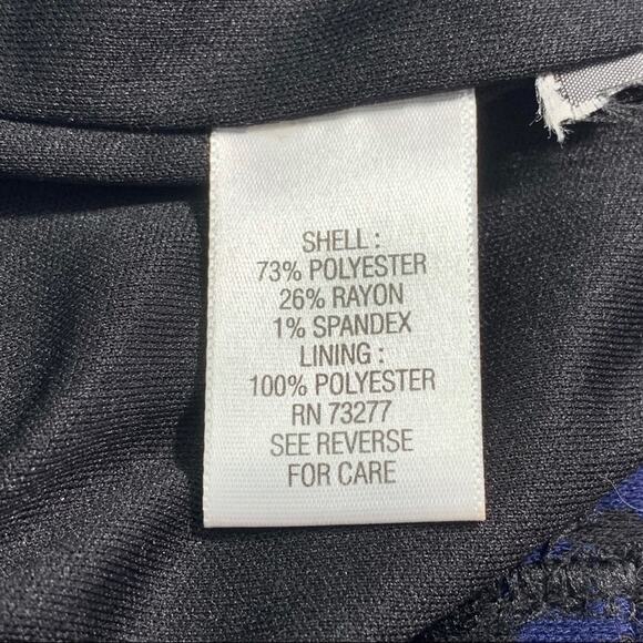 50% OFF Dana Buchman Skirt Diamond Pattern Pencil Blue Black Knee Length - Picture 6 of 7